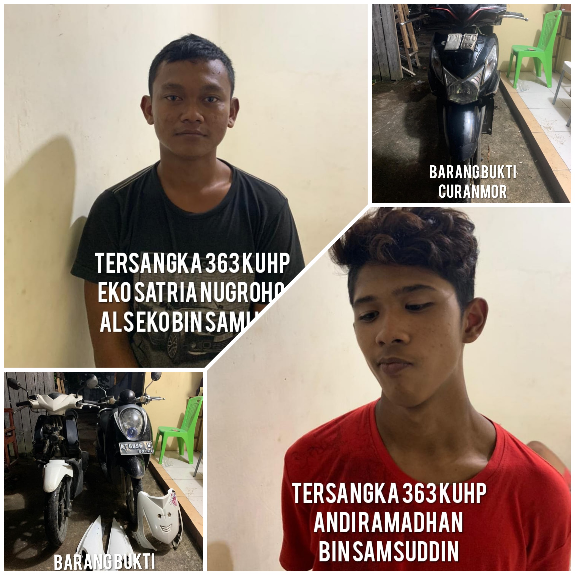 Foto : Jajaran Polda Kaltim  dan Sektor Samarinda, Resort Samarinda Kota Mengamankan Pelaku Curanmor di Jalan Tri Sari berikut Barang Bukti Pelaku
