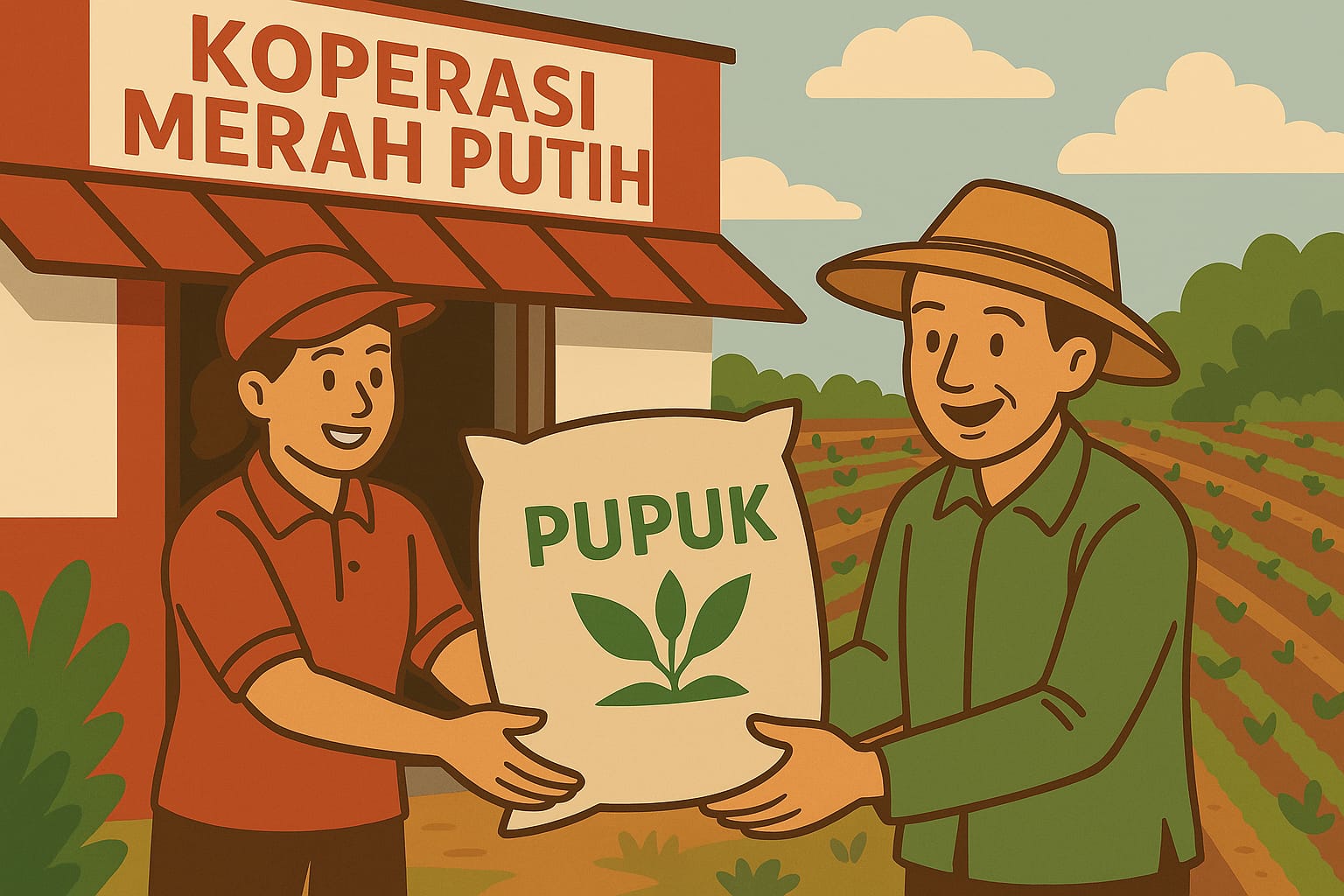ilustrasi koperasi merah putih